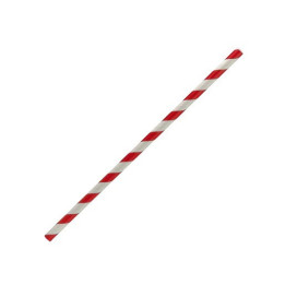 Regular Paper Straw Red Stripe  2500 pcs