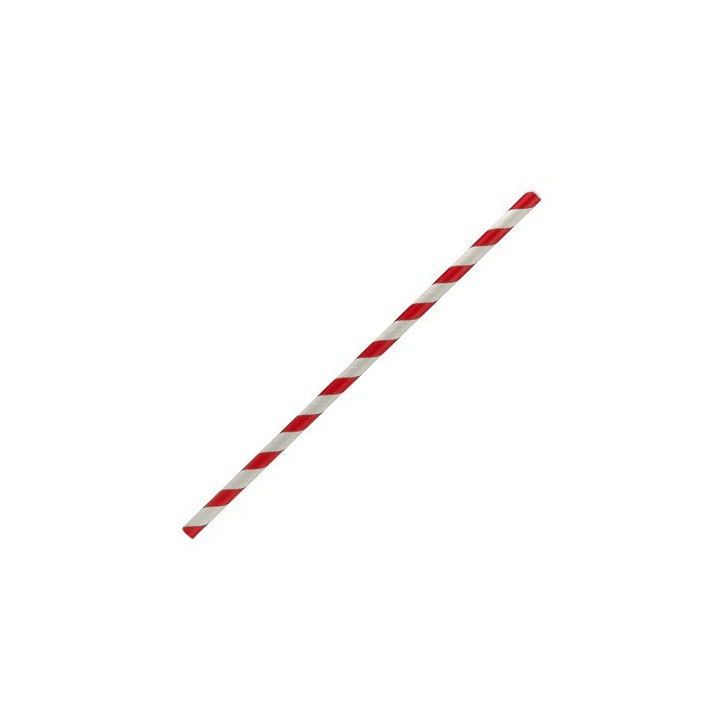 Regular Paper Straw Red Stripe  2500 pcs