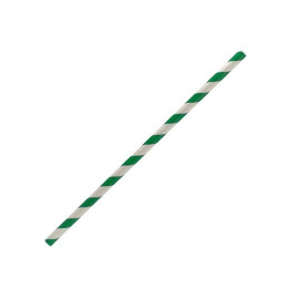 Regular Paper Straw Green Stripe  2500 pcs