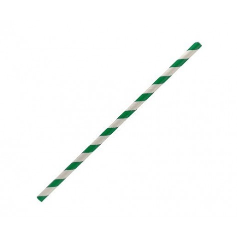 Regular Paper Straw Green Stripe  2500 pcs