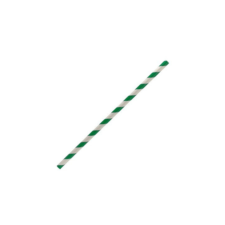 Regular Paper Straw Green Stripe  2500 pcs