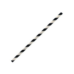 Regular Paper Straw Black Stripe  2500 pcs