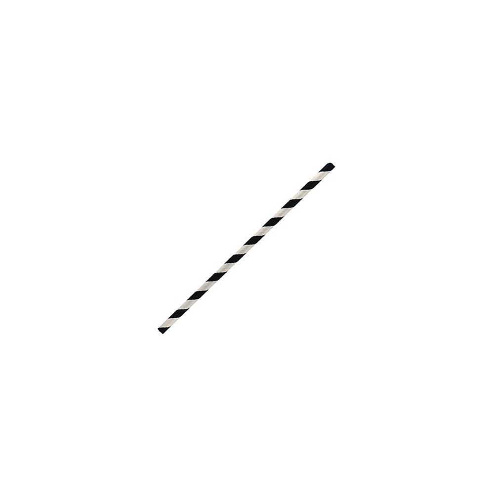 Regular Paper Straw Black Stripe  2500 pcs