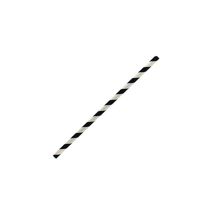 Regular Paper Straw Black Stripe  2500 pcs