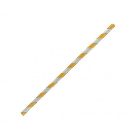 Regular Paper Straw Yellow Stripe  2500 pcs