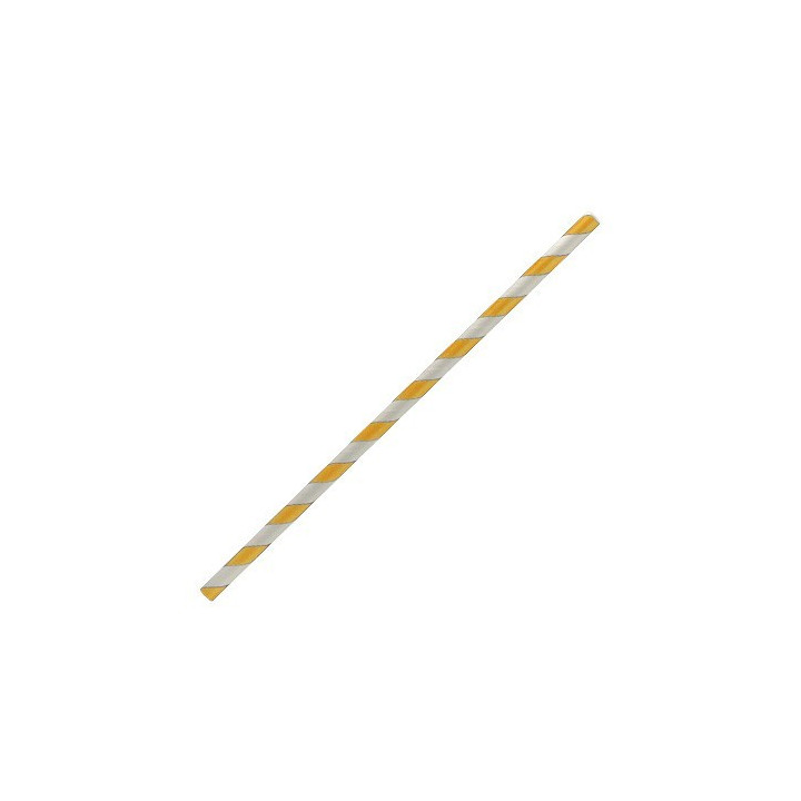 Regular Paper Straw Yellow Stripe  2500 pcs
