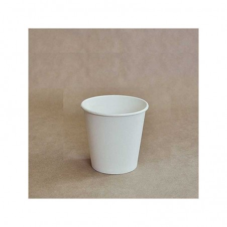 6oz Biodegradable Single Wall Coffee Cup Plain White