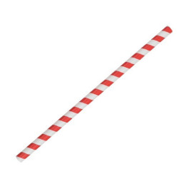 Jumbo Paper Straw Red Stripe  2500 pcs