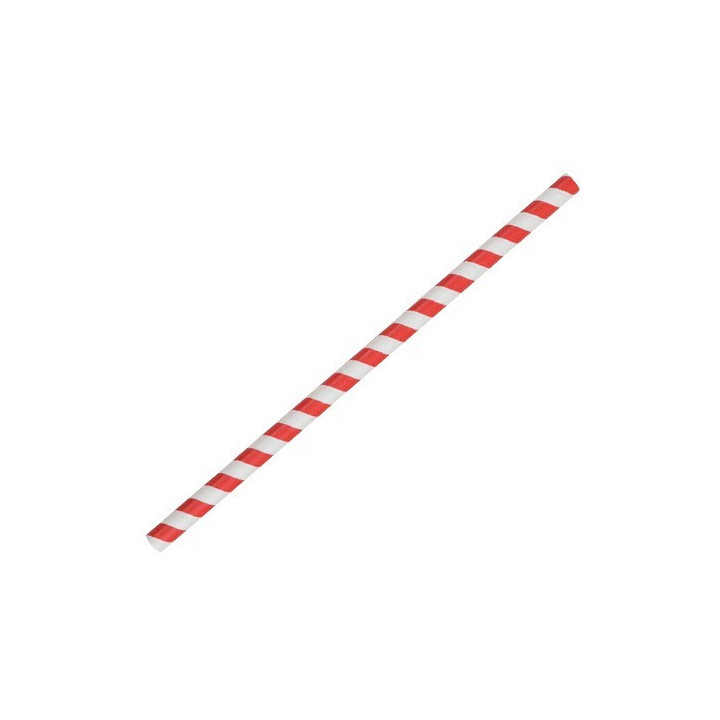 Jumbo Paper Straw Red Stripe  2500 pcs