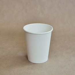 8oz Biodegradable Single Wall Coffee Cup Plain White