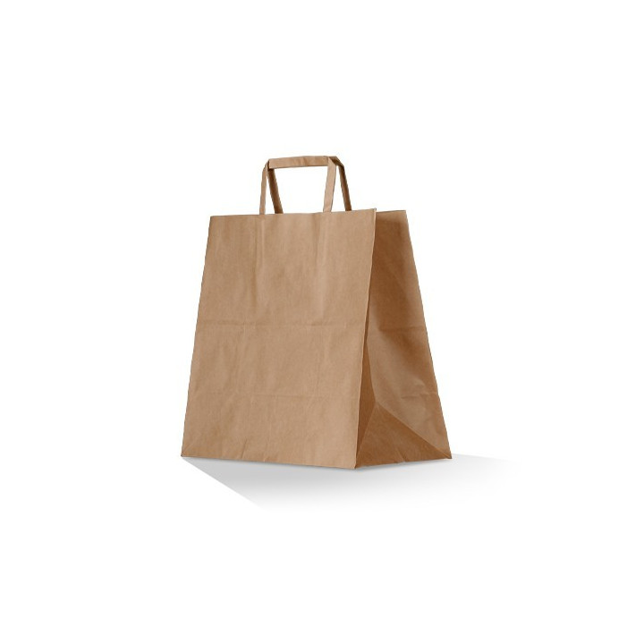 Medium Brown Kraft Bag / Flat paper handle  200 pcs