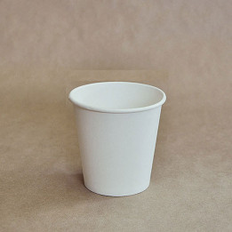 8oz 90mm Biodegradable Single Wall Coffee Cup Plain White