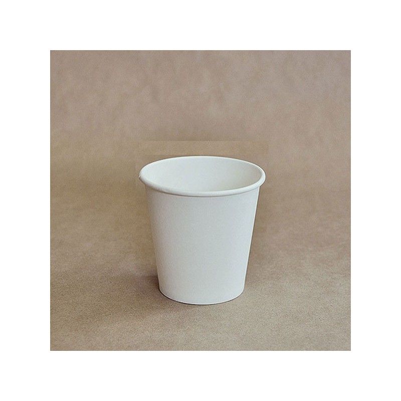 8oz 90mm Biodegradable Single Wall Coffee Cup Plain White