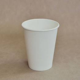 12oz Biodegradable Single Wall Coffee Cup Plain White