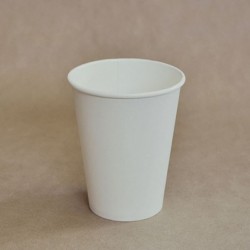 12oz Biodegradable Single Wall Coffee Cup Plain White