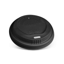 90mm Compostable Black Hot & Cold Lids for 8 12 16oz  1000 pcs