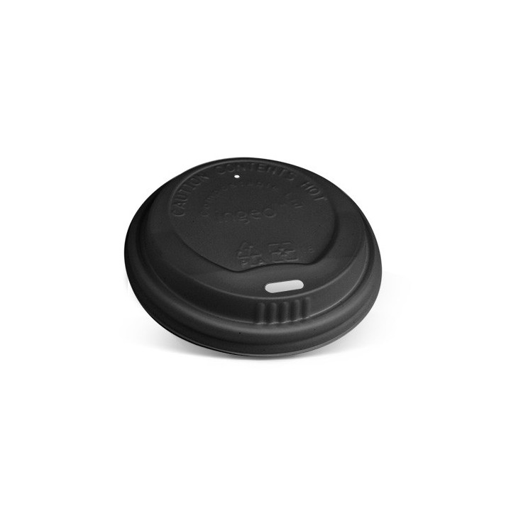 90mm Compostable Black Hot & Cold Lids for 8 12 16oz  1000 pcs