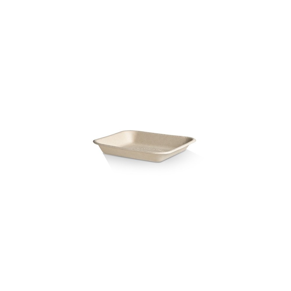 153x153x24 Fruit Produce Tray Brown Sugarcane Bagasse  500 pcs