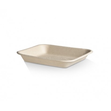 153x153x24 Fruit Produce Tray Brown Sugarcane Bagasse  500 pcs
