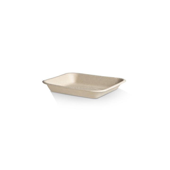 153x153x24 Fruit Produce Tray Brown Sugarcane Bagasse  500 pcs