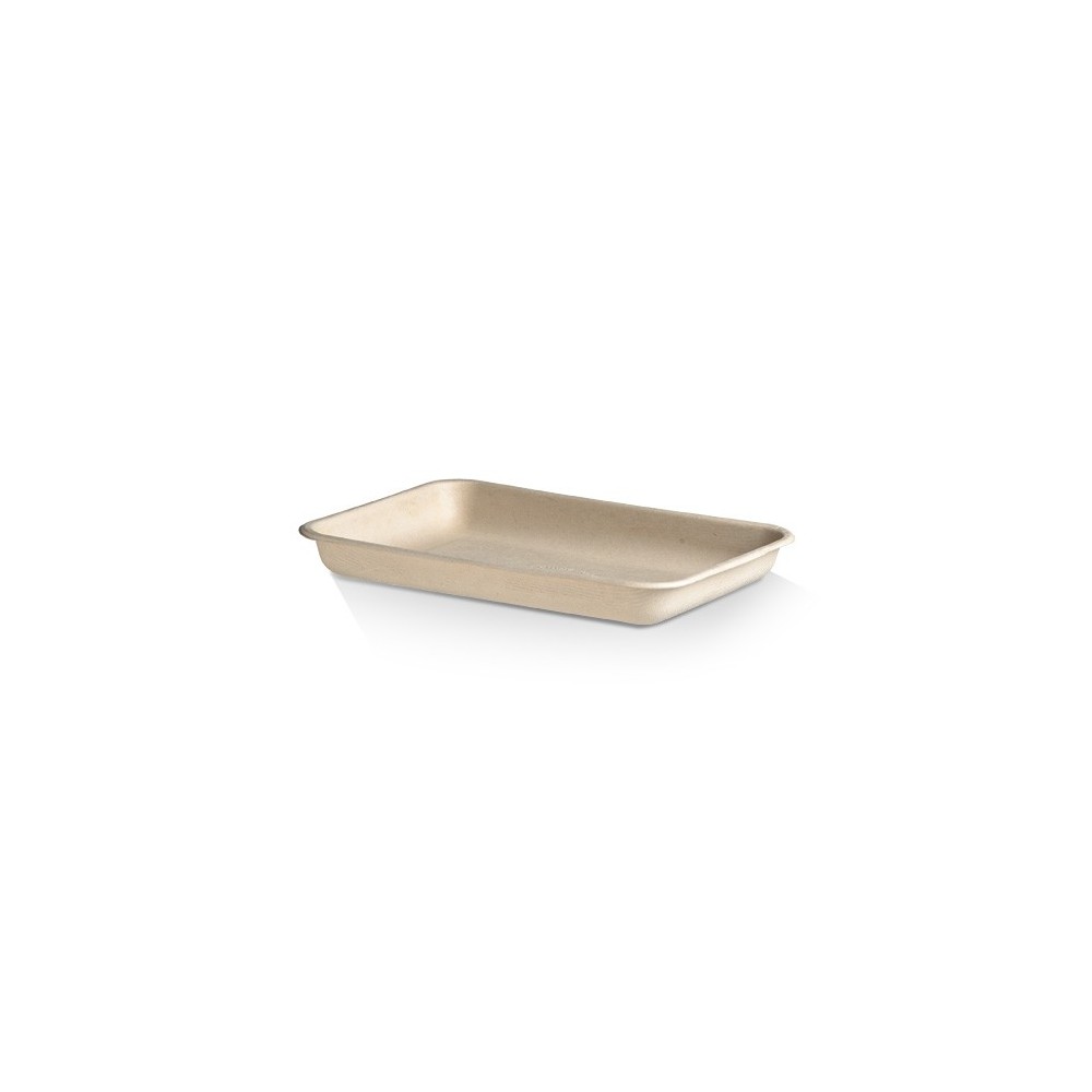 200x140x15 Fruit Produce Tray Brown Sugarcane Bagasse  500 pcs
