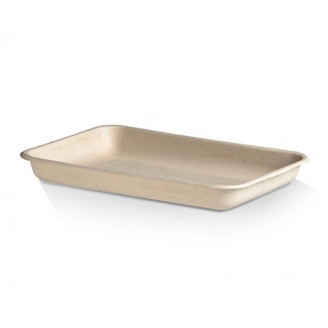 200x140x15 Fruit Produce Tray Brown Sugarcane Bagasse  500 pcs