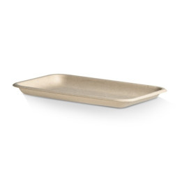 212x110x15 Fruit Produce Tray Brown Sugarcane Bagasse  500 pcs
