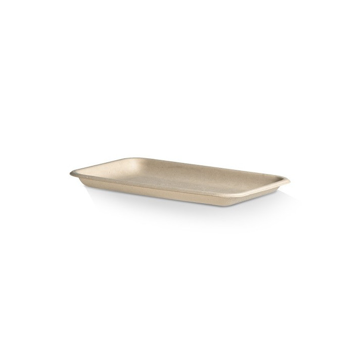 212x110x15 Fruit Produce Tray Brown Sugarcane Bagasse  500 pcs