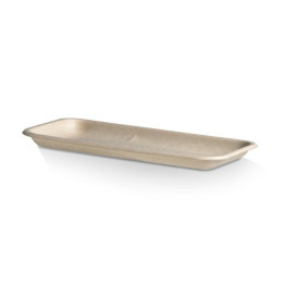 260x115x30 Fruit Produce Tray Brown Sugarcane Bagasse  500 pcs