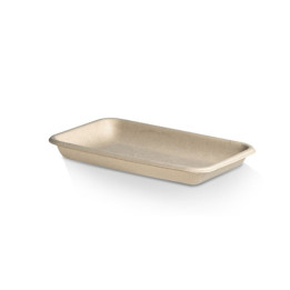 Fruit Produce Tray Brown Sugarcane Bagasse  250 pcs