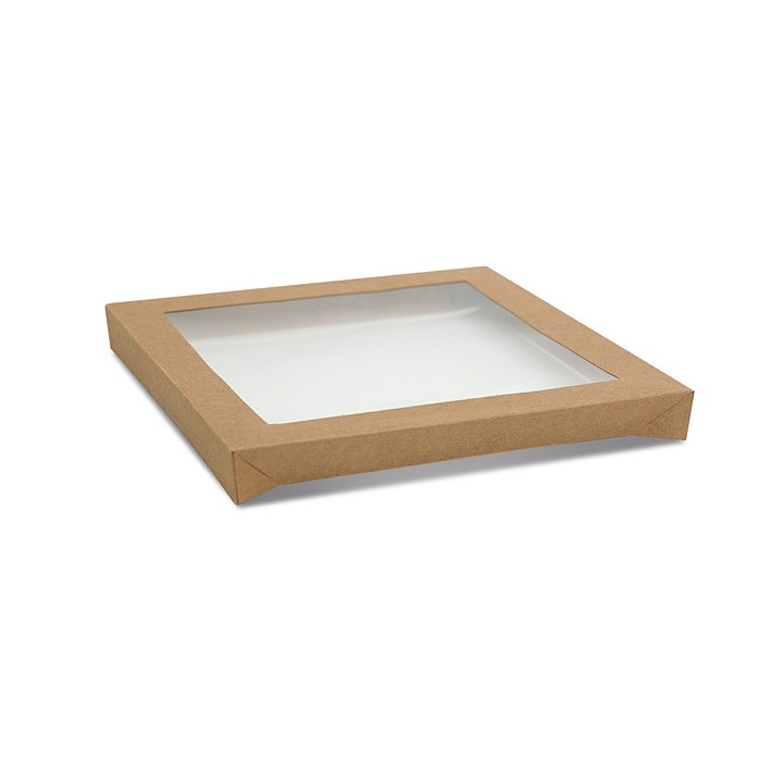 Kraft Catering Tray Lid - Small PLA Window  100 pcs