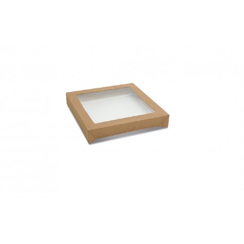 Square Catering Tray Lid - Medium PLA Window  100 pcs
