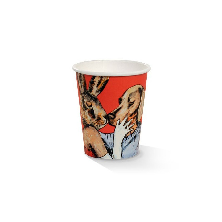 8oz PLA Single Wall Coffee Cup Art-Print  1000 pcs