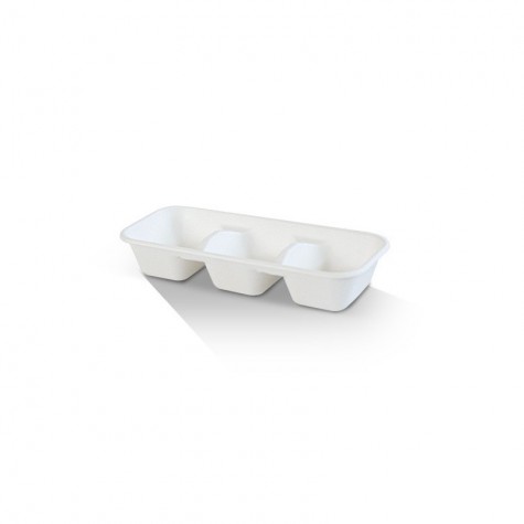 3 Compartment Biodegradable Takeaway Tray - Lids Optional  400 pcs