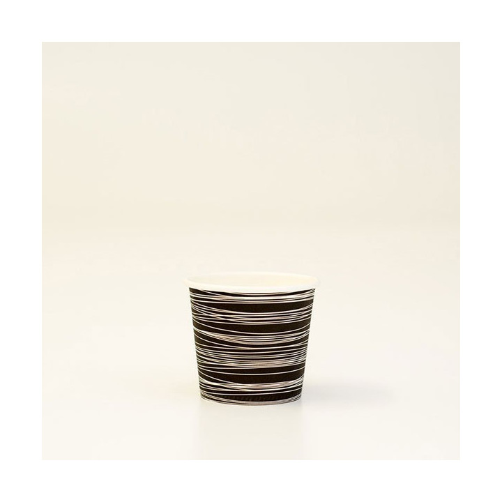 4oz Single Wall Coffee Cup 1000pc- Black Swirl Print