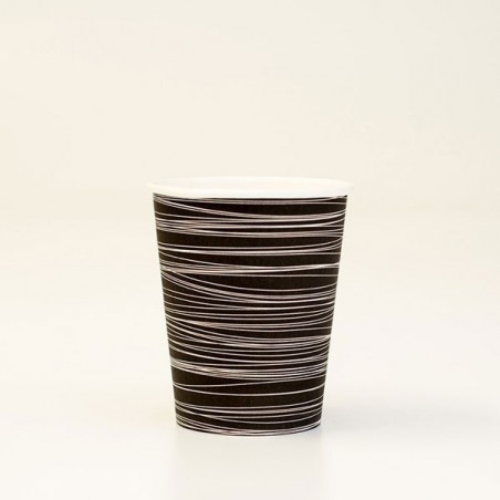 8oz Single Wall Coffee Cup 1000pc - Black Swirl Print