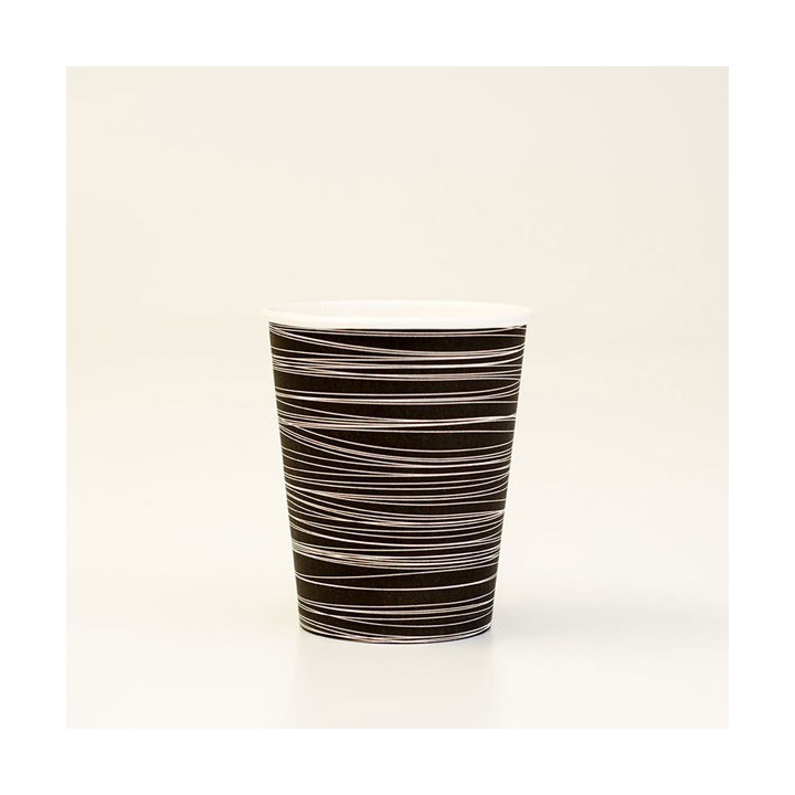 8oz Single Wall Coffee Cup 1000pc - Black Swirl Print