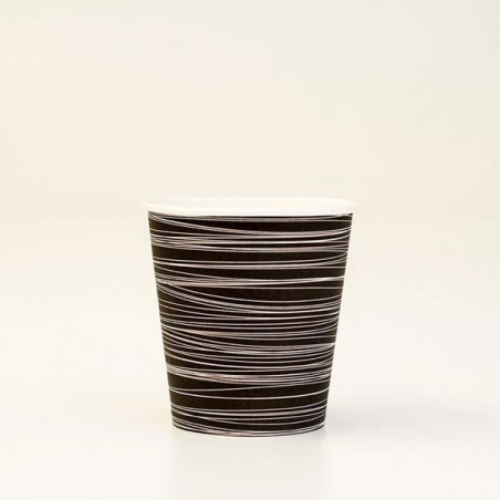 8oz SW one-lid-fits-all Coffee Cup 1000pc- Black Swirl Print