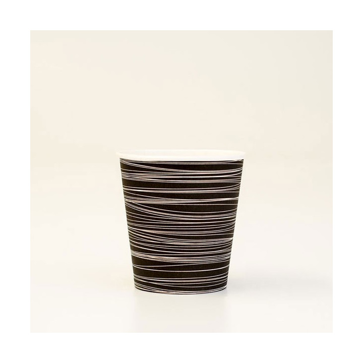 8oz SW one-lid-fits-all Coffee Cup 1000pc- Black Swirl Print