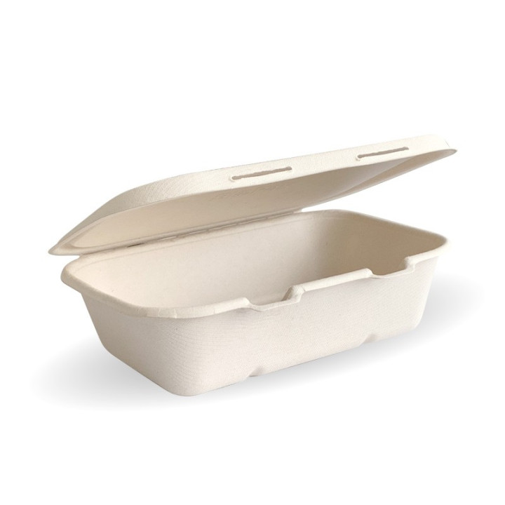 Clamshell Sugarcane 20x15x5cm (7.5x5x1.9") Bio Natural  300 pcs