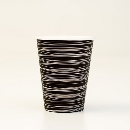 12oz Single Wall Coffee Cup 1000pc - Black Swirl Print