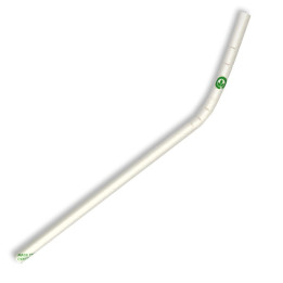 Eco-friendly Compostable Drinking Straws - 6mm White Bendy Bio Straws 2500 pcs