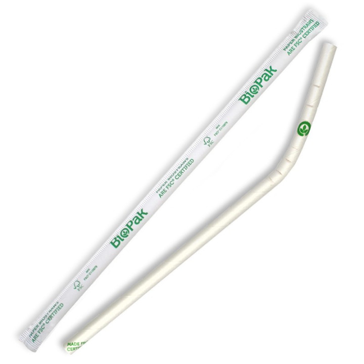 Paper Straw - Individually Wrapped Bendy Biodegradable Straws  2500 pcs