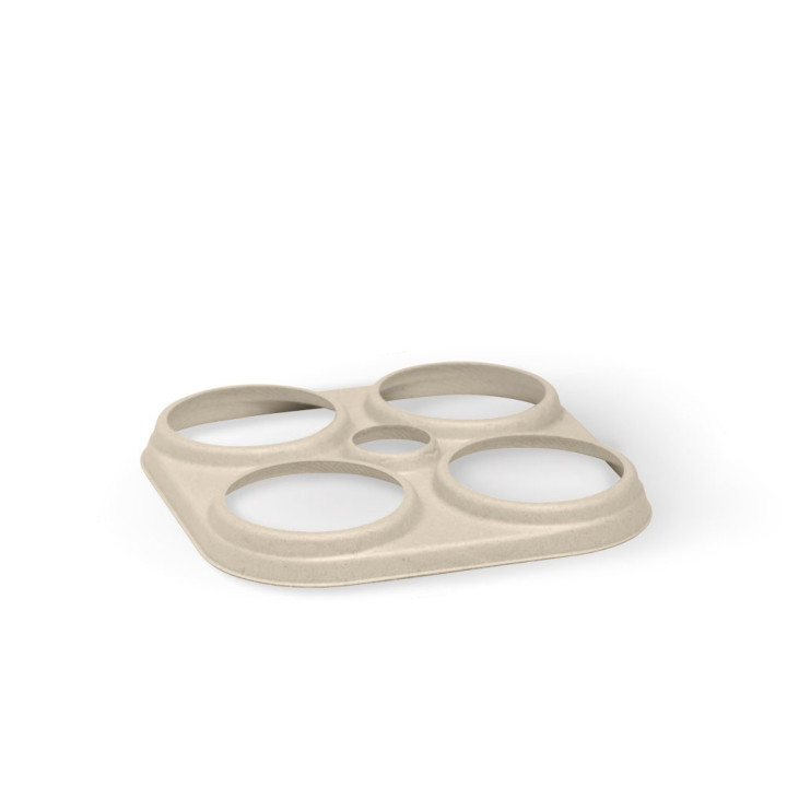 4 Beer Holder - Compostable Bagasse - Natural  1000 pcs