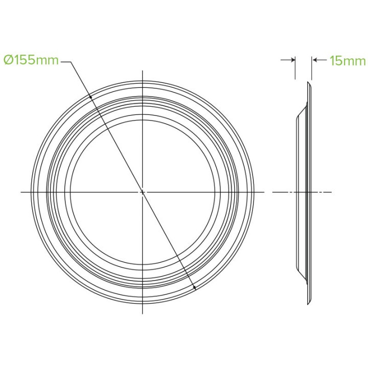 6" Round Plate - Sugarcane Biodegradable White  1000 pcs