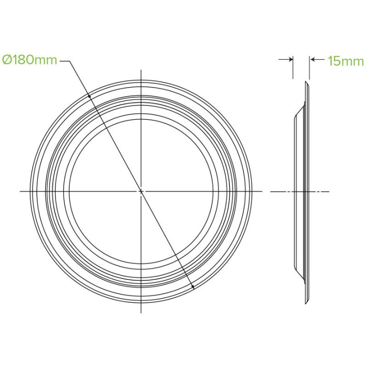 7" Round Plate - Sugarcane Biodegradable White  1000 pcs