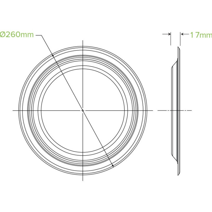 10" Round Plate Biodegradable White  500 pcs