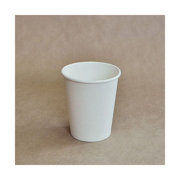 8oz Single Wall Coffee Cup 1000pc - Plain White