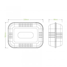 9x6x3" Clamshell Sugarcane Bio White  250 pcs