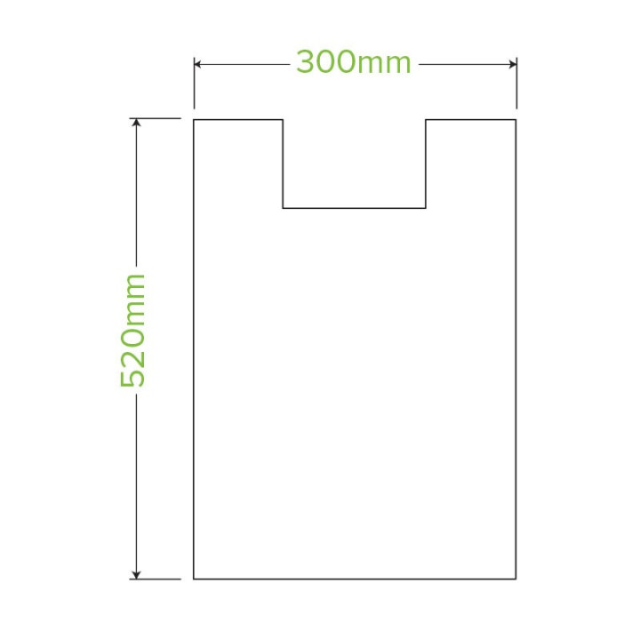 20L - Bioplastic Checkout Bag - 10 blocks of 100 - Green  1000 pcs